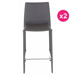 Conjunto de 2 cadeiras trabalho plano cinza KosyForm