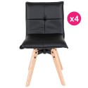 Set of 4 chairs leather black KosyForm
