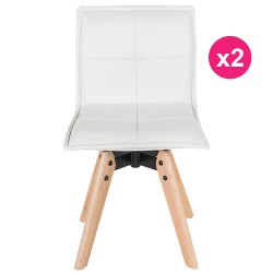Set of 2 chairs leather white KosyForm