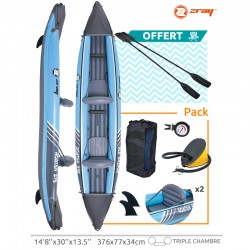 Canoe inflatable KAYAK with paddles 2 ROATAN Zray