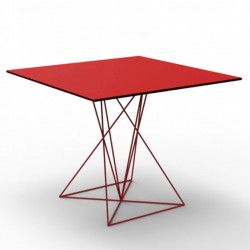 Table FAZ Vondom stainless steel red 100x100xH72