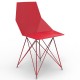 Conjunto de 4 cadeiras FAZ Vondom pés de aço inoxidável vermelho sem braços