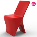 Set von 2 Stühlen Vondom Design Sloo Red
