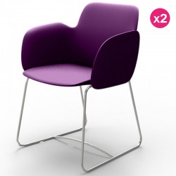 Set di 2 sedie VONDOM Pezzettina viola opaco e metallo