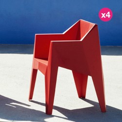 Set de 4 sillas voxel VONDOM red
