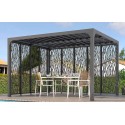 Habrita Bioklimatische Pergola-Drehlamellen 11 m2 und 2-seitiger Sichtschutz