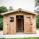 Habrita Solid Wood Garden Shelter 7,42 mq con tetto in acciaio