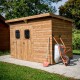 Thermabri Garden Shelter em Habrita Solid Wood 19.69 m2 com Telhado de Aço