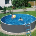 Schwimmbad Azuro Round Graphite-weiß 460x120 mit Sandfilter