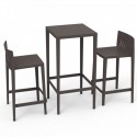 Set Spritz table and 2 stools Vondom seat height 66cm bronze