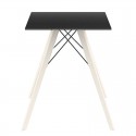 Dining table Vondom Faz Wood black square top and bleached oak feet
