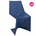 Conjunto de 4 Cadeiras Futuristas Vondom Voxel Preto