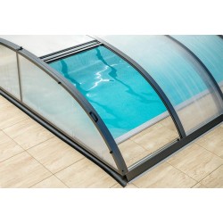 Pool-Schutz aus Aluminium Anthrazit und Polycarbonat 390 x 642 x 75