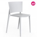 Set of 4 white Vondom Africa chairs