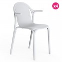 Set of 4 white Vondom Brooklyn armchairs