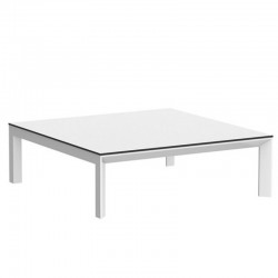 Coffee table Frame Aluminum Vondom 100x100xH32 white with black edges