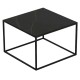 Table basse carrée Suave Vondom Dekton Kelya et pieds noirs 60x60xH40