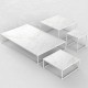 Table basse carrée Suave Vondom Dekton Entzo blanc et pieds blancs 80x80xH40