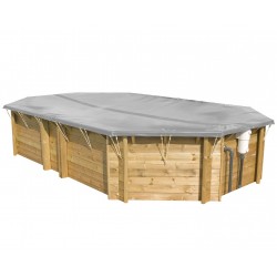 Copertura invernale piscine in legno ottagonale allungate OCTO Plus 640