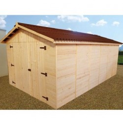 Garagem de madeira maciça Habrita 21.7m2 com tábuas de 42mm