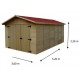 Garagem de madeira maciça Habrita 21.7m2 com tábuas de 42mm