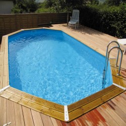 Pool Wood Ubbink Azura 400x750 H130 Liner Azul