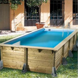 Pool Holz Ubbink Azura 350x505 H126cm Liner Blau