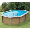 Pool Holz Sonnenwasser 490x300 H120cm Liner beige Ubbink