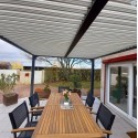 Bioclimatic pergola Habrita 21.5 m2 Anthracite aluminium and roof with ecru slats