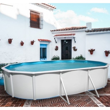 Oberirdischer Pool TOI Mallorca oval 550x366 mit komplettem Kit Anthrazit