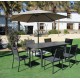 Garden furniture Parasol with Extendable Table HPL130-180 Palma Aluminium Anthracite and 6 Hevea Chairs