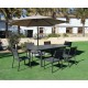 Garden furniture Parasol with Extendable Table HPL130-180 Palma Aluminium Anthracite and 6 Hevea Chairs