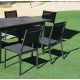 Guarda-sol para móveis de jardim com mesa extensível HPL130-180 Antracite de alumínio de palma e 6 cadeiras Hevea