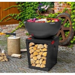 Santos CookKing Premium Holzpfanne mit Plancha- und Lagerfeuerunterstützung