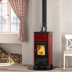 Wood stove Nordica Extraflame Emiliana 6.5kW burgundy