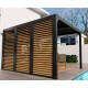Bioklimatologische pergola Habrita aluminium 10,80 m2 zuignappen imitatie houten zijde 3.6m