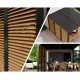 Pérgola bioclimática Habrita alumínio 2 ventosas laterais imitação madeira 10,80 m2