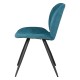 Set of 2 Dining Chairs Ania Fabric Blue Base Metal Black VeryForma