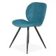 Set de 2 sillas de comedor Ania Fabric Blue Base Metal Black VeryForma