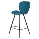 Set of 2 Chairs Worktop Ania Blue Fabric Base Metal VeryForma