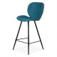 Set of 2 Chairs Worktop Ania Blue Fabric Base Metal VeryForma