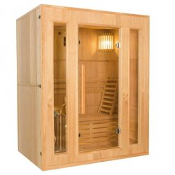 Zen-Dampfsauna 3 Plätze Komplettpaket 4,5 kW Schwarze Wand Frankreich Sauna
