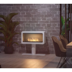 Infire Inecco bioethanol fireplace with 2 kW white bracket